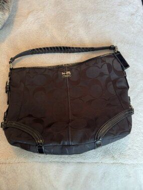 COACH BLACK JACGUARD SIGNATURE SOHO HOBO SHOULDER BAG, PURSE